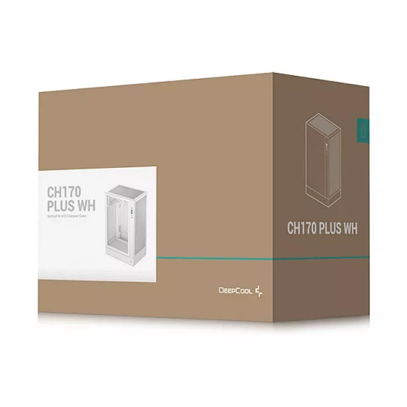 DeepCool CH170 PLUS WH caixa de PC Midi Tower, Micro ATX, sem fonte de alimentação, 4 ranhuras de expansão, branca