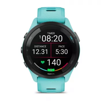 Garmin Forerunner 265 3,3 cm (1,3 polegadas) AMOLED 46 mm digital 416 x 416 píxeis ecrã tátil preto, azul Wi-Fi GPS (satélite)
