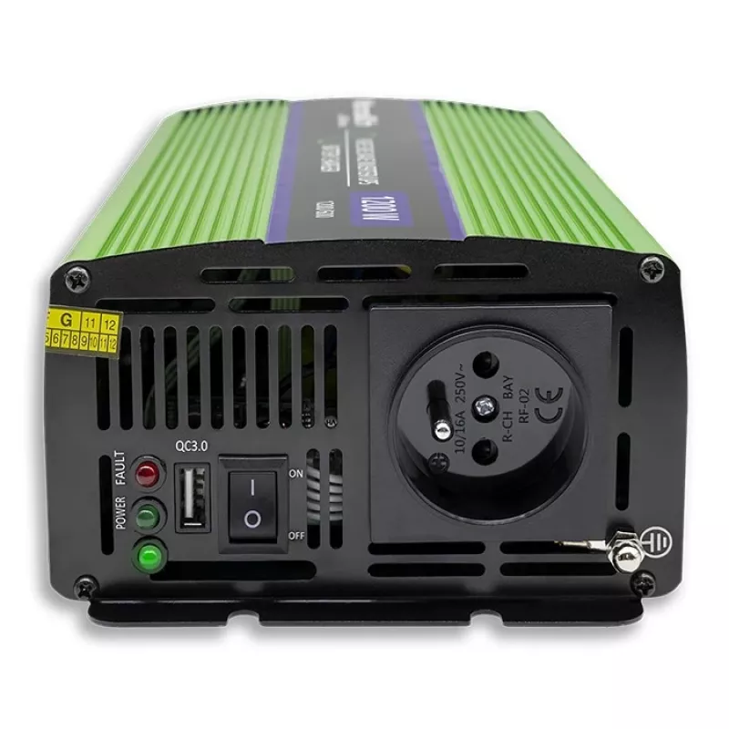 Inversor automóvel Qoltec Monolith 1200 W Verde 12 V