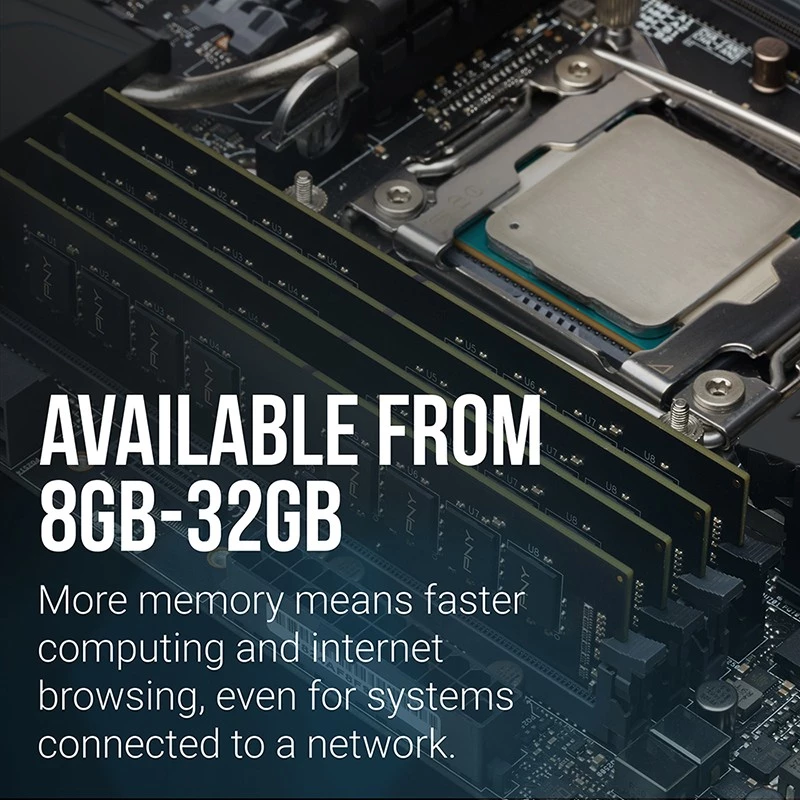 PNY MD16GSD43200-TB, 16 GB, 1 x 16 GB, DDR4, 3200 MHz, DIMM 288 pinos