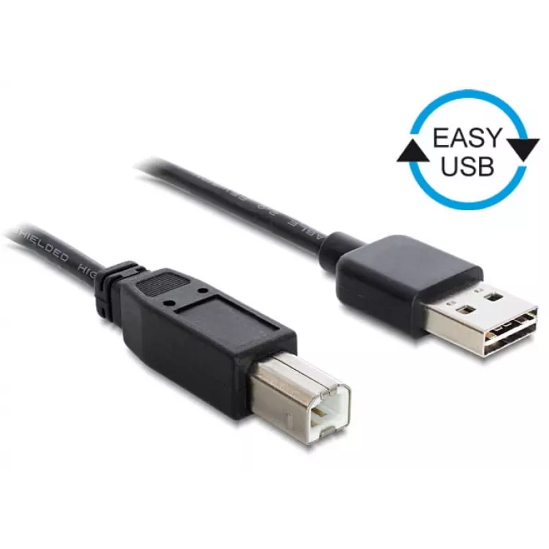 Cabo USB DeLOCK 1m USB 2.0 A - B macho/macho preto