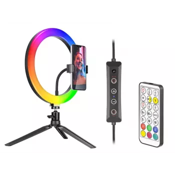 Anel de luz RGB 26 cm com tripé