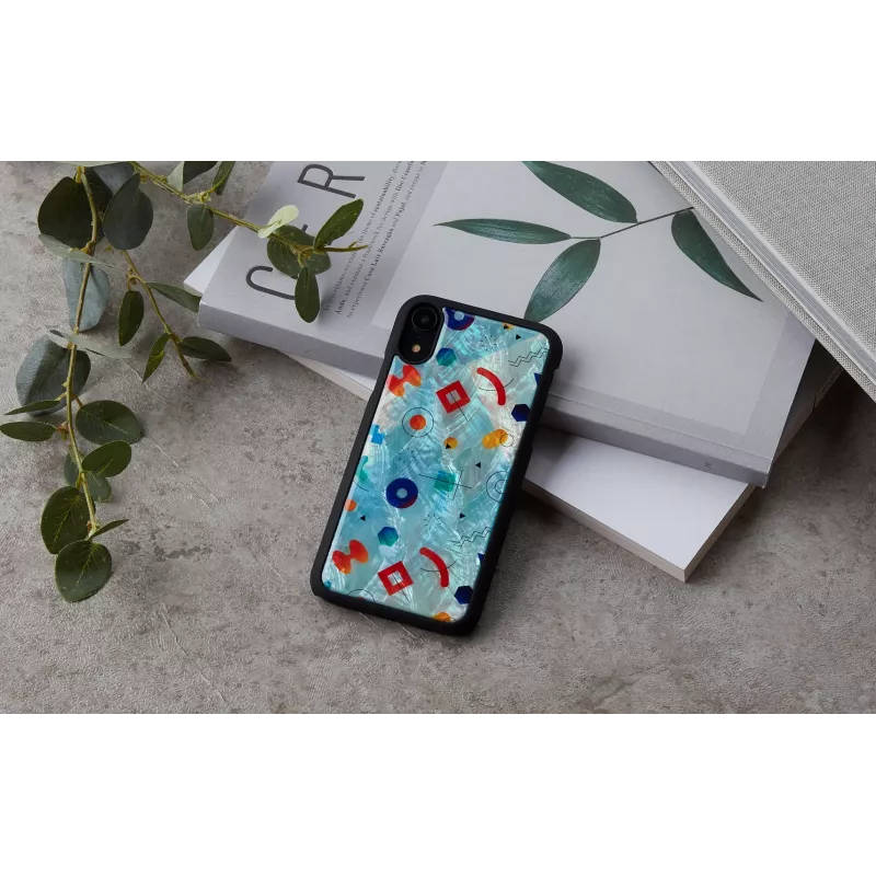 Capa de proteção iKins para iPhone XR – design Poppin Rock preto