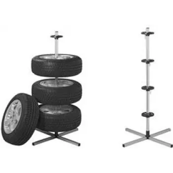 Estante para pneus e jantes IWH 019064 para 4 pneus, montagem simples