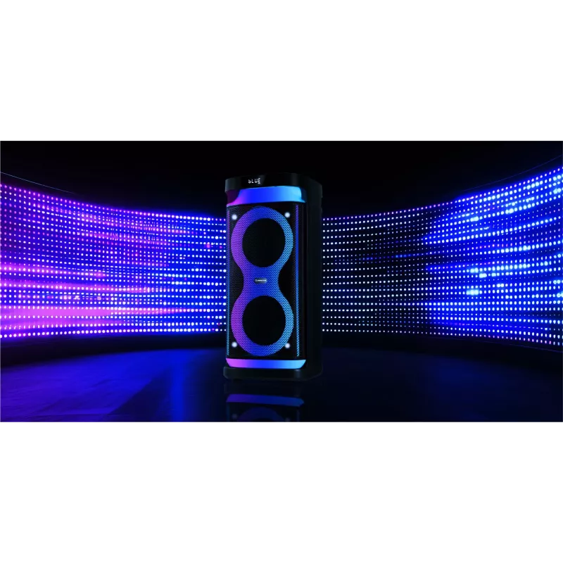 Altifalante portátil MANTA SPK0601B100, 100 W, Bluetooth, karaoke, microfone sem fios, bateria, equalizador, iluminação disco