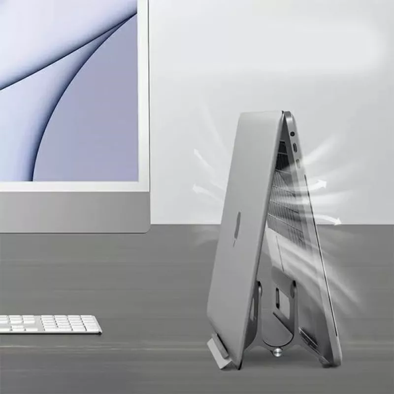 Suporte de secretária Gravity para MacBook prateado