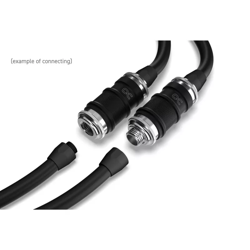 Acoplamento de engate rápido Alphacool ES BLH1A Push-in Female AG cromado preto mate