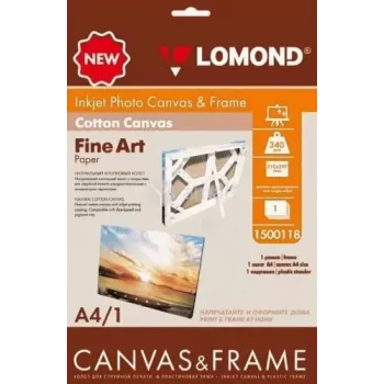 Tela Fine Art Lomond Ultra Bright 340 g/m² A4 1 folha – tela profissional para jato de tinta