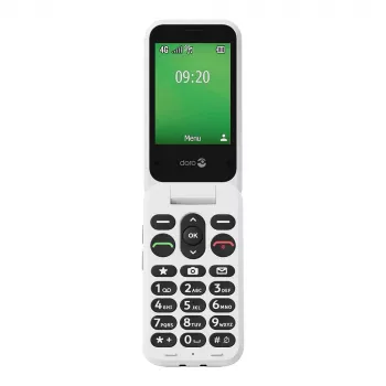 Telemóvel Doro Leva E22, 2,8 polegadas (7,11 cm) ecrã, Single SIM, câmara 0,3 MP, 1150 mAh, 127,8 g, vermelho/branco