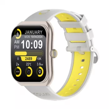 Smartwatch Colmi P86 dourado com Bluetooth e medidor de frequência cardíaca