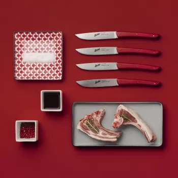 Berkel Conjunto de facas de bife 4 peças cor vermelha