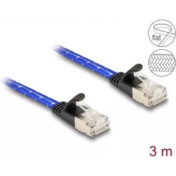 Cabo de rede DeLOCK RJ45 plano Cat.6A 3m azul