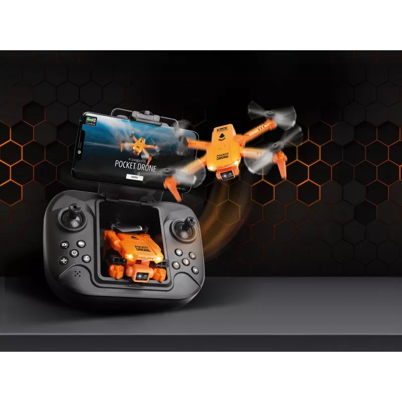 Quadricóptero RC REVELL Pocket Drone 23810 — 2,4 GHz, controlo remoto de 4 canais