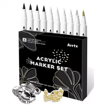 Conjunto de marcadores acrílicos Arrtx LC303601, 10 peças, 4 cores