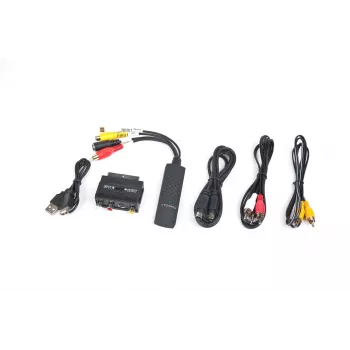 Gembird UVG-002 capturador de áudio/vídeo (vídeo compósito/RCA estéreo/SCART-S-Video, USB 3.0)