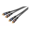 Wentronic Goobay - cabo de áudio - áudio compósito - RCA (macho) para RCA (macho) - 1,5 m - cabo coaxial com dupla blindagem - preto (50032)