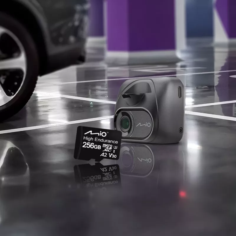 Cartão de memória MicroSDXC MIO High Endurance 256 GB UHS-I para gravação contínua e uso no exterior