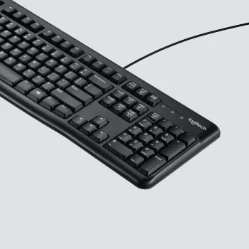 Logitech Desktop MK120 Combo, preto, com fio, layout suíço, 920-002504