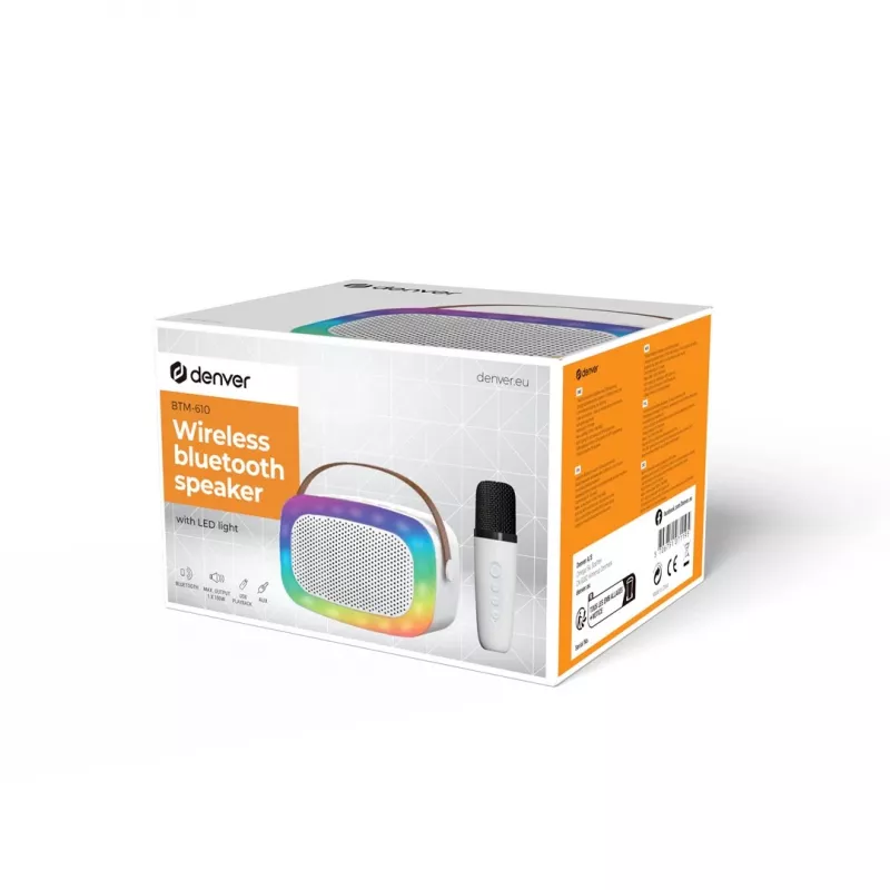 Altifalante portátil Denver BTM-610 branco