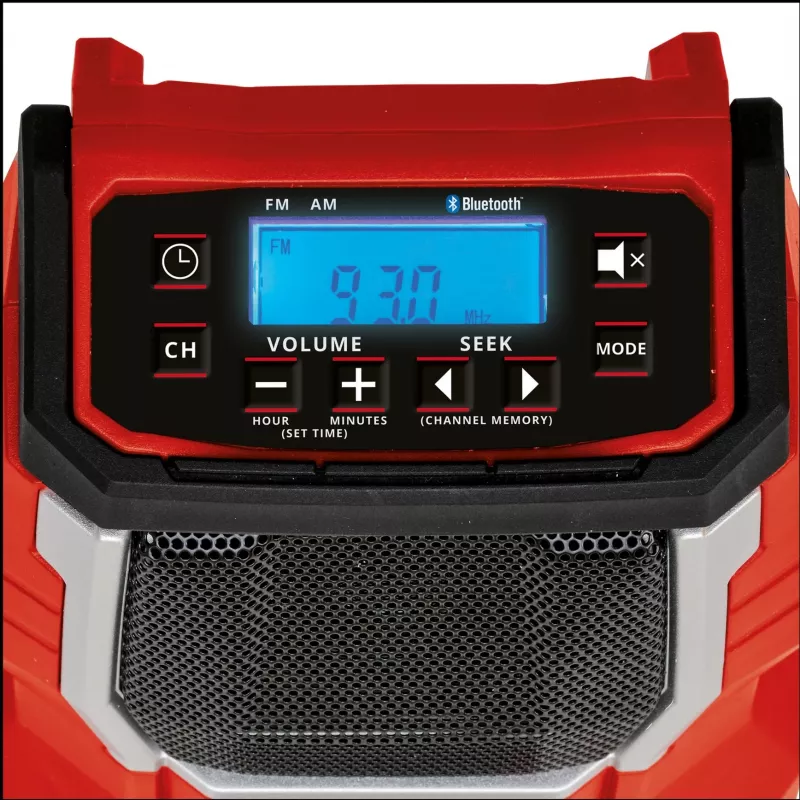 TC-RA 18 Li BT - Solo, rádio de obra Vermelho/Preto, Bluetooth, sem bateria e carregador