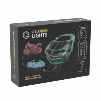 Decoração de luz LED RGB 3D para veículos MANTA SNL120RGB — lâmpada RGB para automóveis e motociclos