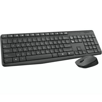 Conjunto de teclado e rato sem fios Logitech MK235 Tamanho completo Cinzento