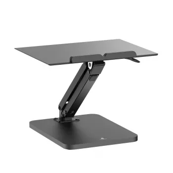 Suporte de secretária Maclean para monitor ou portátil, mola a gás, para trabalho sentado e de pé, preto, MC-493