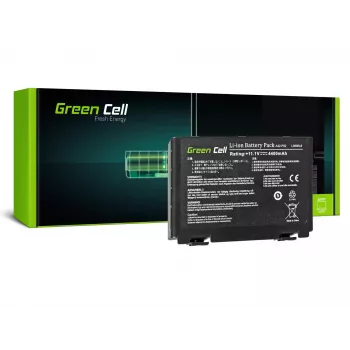 Bateria Green Cell AS01 para ASUS K40 K50 K60 K70 X70, Li-Ion 10,8 V 4400 mAh, 6 células, preto
