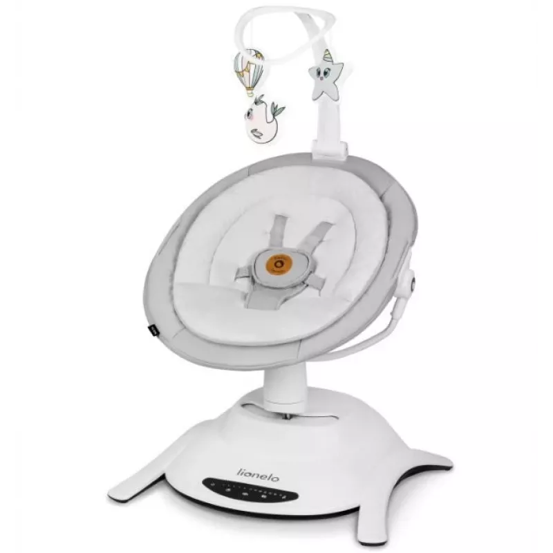 Berço / berço baloiço Lionelo Bella conjunto cinzento betão – cama de bebé com função de baloiço
