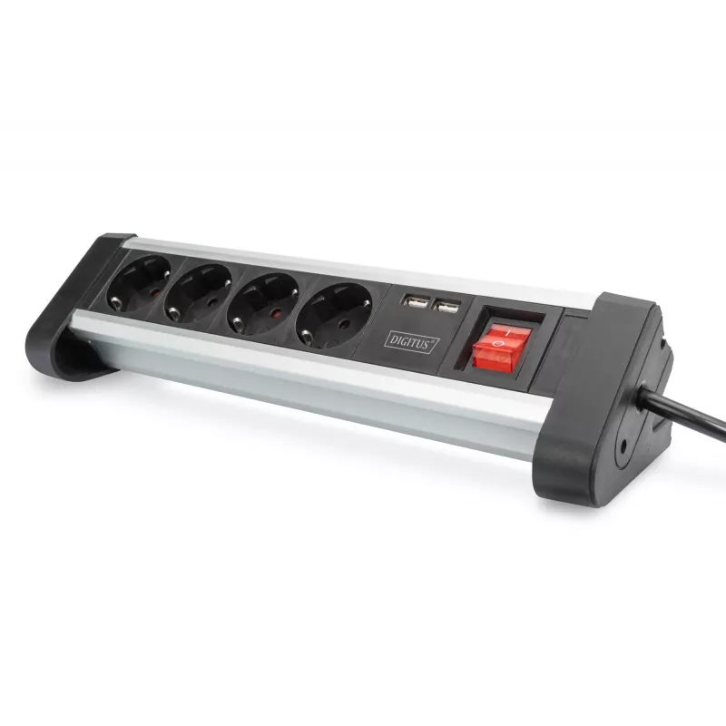 Régua de tomadas Digitus DA-70614 com 2 portas USB