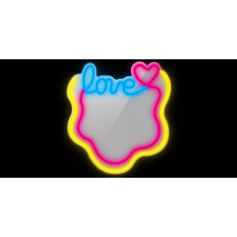 Luz de espelho LED Neon MANTA MASNL131MT – design 'LOVE', iluminação LED neon integrada