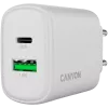Carregador CANYON OnCharge 250 25W 1xPD 1xQC EU branco