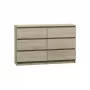 Cómoda Top e Shop M6 120 SON 2x3, carvalho, 6 gavetas, 1200×300×770 mm