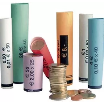 Cápsulas para moedas de níquel 10 unid. Olympia 3701 – rolos metálicos para moedas para separação e armazenamento