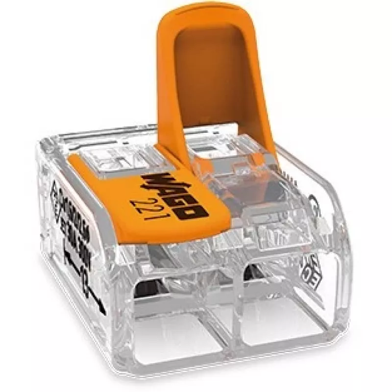 WAGO 221-612 - reto - 450 V - Laranja - Transparente - EN 60664