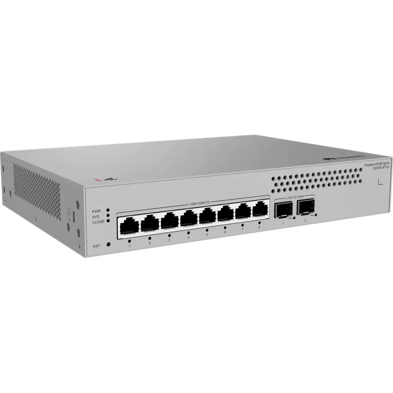 Switch gerido HUAWEI S220S-8T2J L2 Gigabit Ethernet 8 portas 1U cinzento
