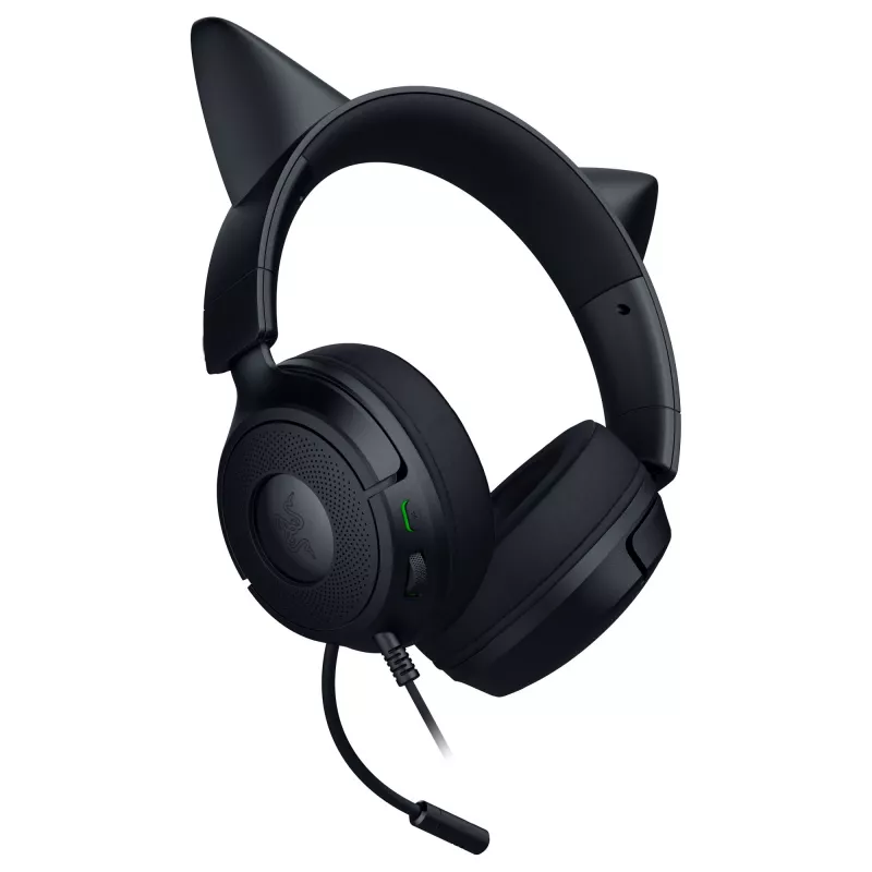 Headset gaming com fio Razer Kraken Kitty V3 X — on-ear, microfone integrado