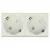 Tomada de parede DELOCK 81423 — CEE 7/3, 16 A, 250 V, branco, ABS/PC, 45×90 mm