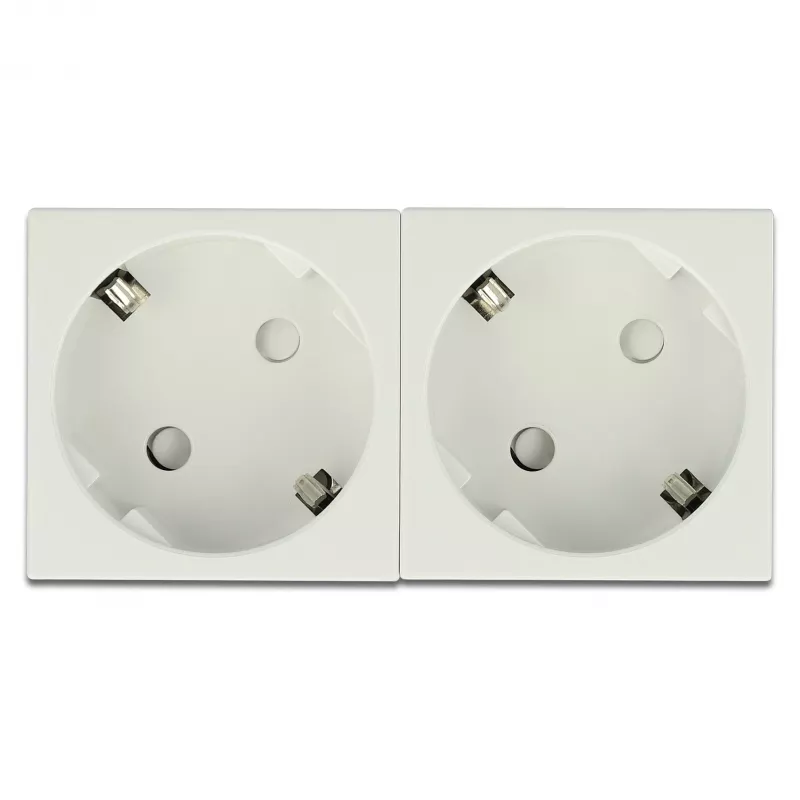 Tomada de parede DELOCK 81423 — CEE 7/3, 16 A, 250 V, branco, ABS/PC, 45×90 mm