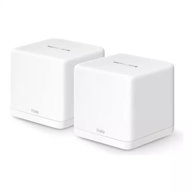 Sistema mesh MERCUSYS Halo H60X (pack de 2) Wi-Fi 6 dual band, 1500 Mbit/s, até 350 m², 2x LAN, antenas internas, branco