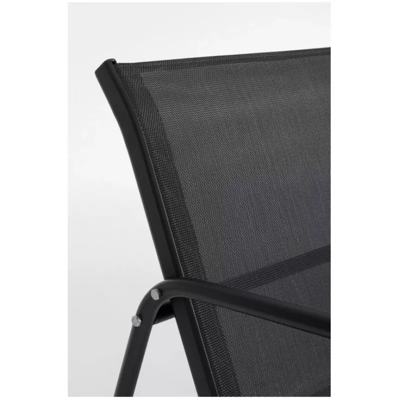 Conjunto de mobiliário de jardim Extralink BLACK FOREST têxtil duas cadeiras + espreguiçadeira + mesa dobrável preto L-0358 conjunto de mobiliário de exterior