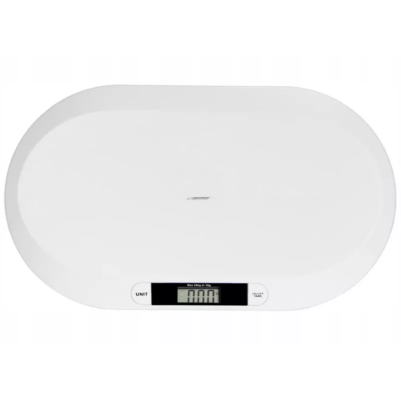 Esperanza EBS019 Bebe balança eletrónica para bebés, 20 kg, precisão de 10 g, ecrã LCD, branca