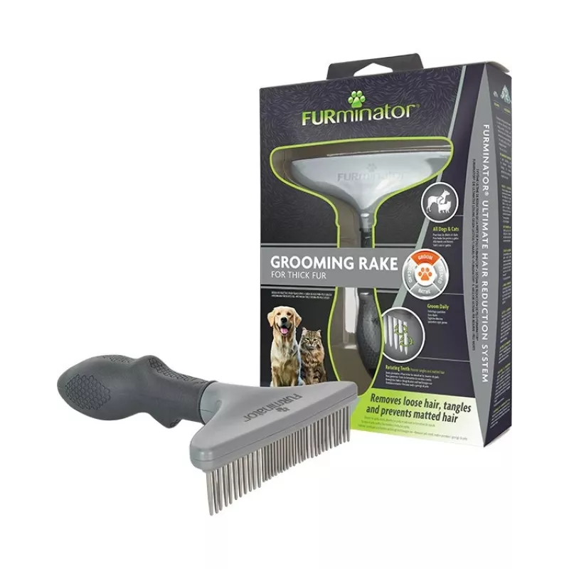 Escova de cuidados Furminator para animais de estimação com pelo denso