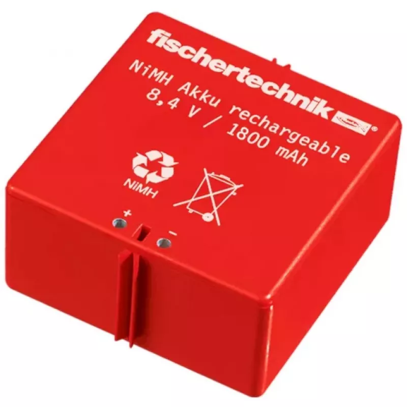 Fischertechnik 34969 conjunto de baterias recarregáveis com carregador, NiMH 1,8 Ah, vermelho