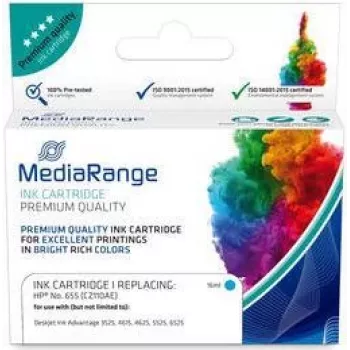 Cartucho de tinta MediaRange MRHP655C compatível ciano