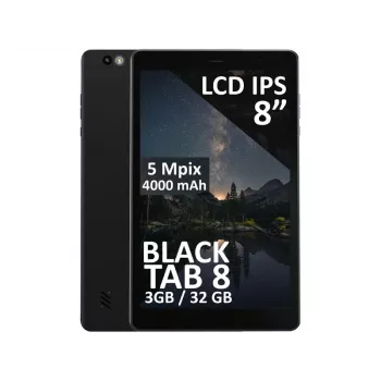 Tablet BLOW PretoTAB8 8 polegadas 4G LTE, 3 GB RAM, 32 GB eMCP, Android 14, IPS 1200×1920, MicroSD