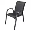 Conjunto de jardim Extralink Black Forest, têxtil duas cadeiras + mesa preta