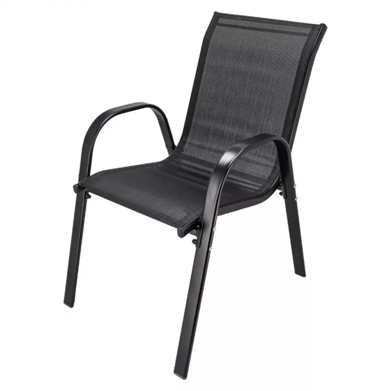 Conjunto de jardim Extralink Black Forest, têxtil duas cadeiras + mesa preta
