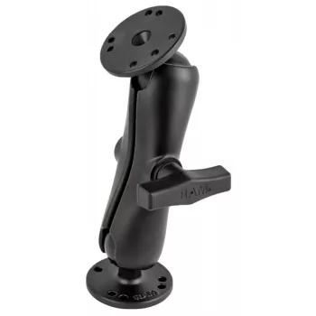 Conjunto de montagem RAM Mounts - 2 placas de base redondas (AMPS), braço de ligação médio, esfera C (1.5