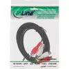 Cabo de áudio InLine 2x RCA ficha / conector fêmea 20m, 2 x RCA, ficha, 2 x RCA, conector fêmea, 20 m, preto